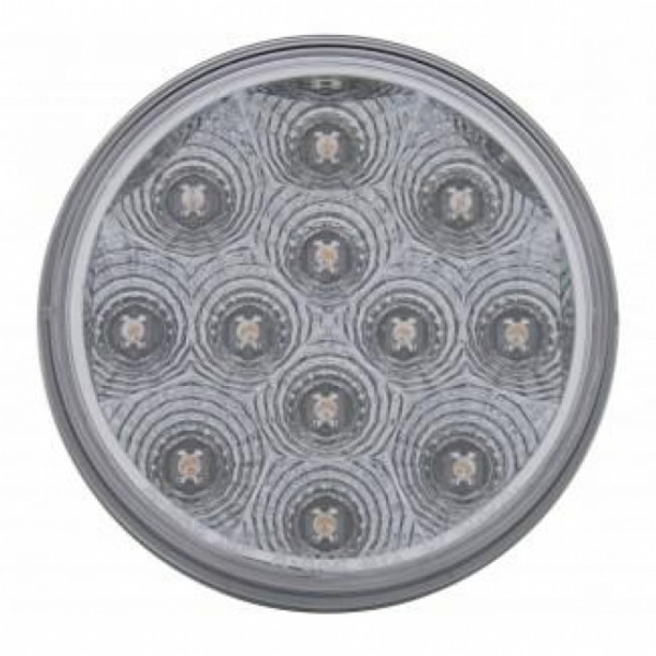 3-3/4" Bolt Pattern Chrome Spring Loaded Bar W/6X 12 LED 4" Reflector Lights -Red LED/Clear Lens (Pair)