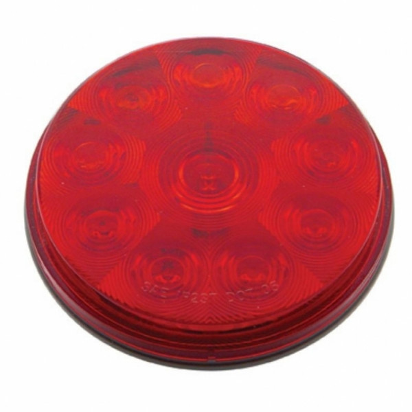 2-1/2" Bolt Pattern Chrome Spring Loaded Bar W/6X 4" 10 LED Lights -Red LED & Lens (2 Pack)