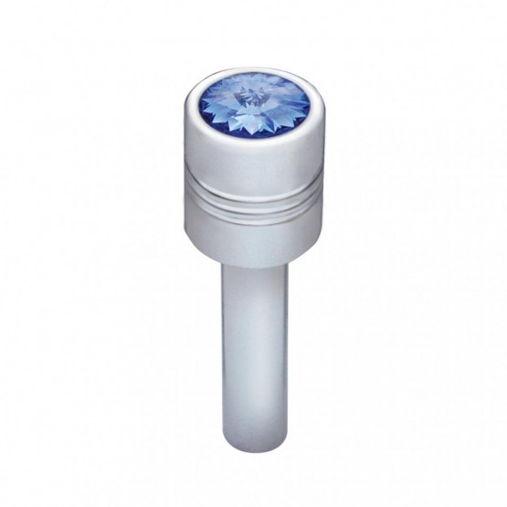 Chrome Door Lock Knob With 9/16" Blue Crystal (2 Pack)