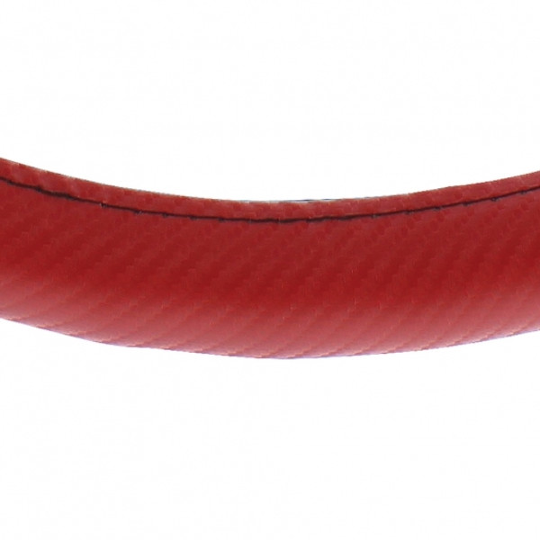 18" Carbon Fiber Style Steering Wheel Cover - Red