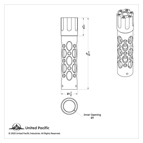 Chrome "Austin" Grip With Revolver Cylinder Top Design (Bulk)