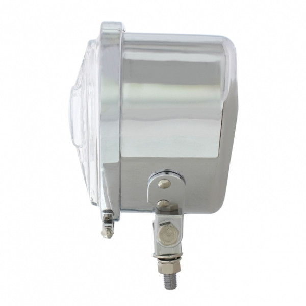 Triangle Headlight With Chrome Housing & Round Back