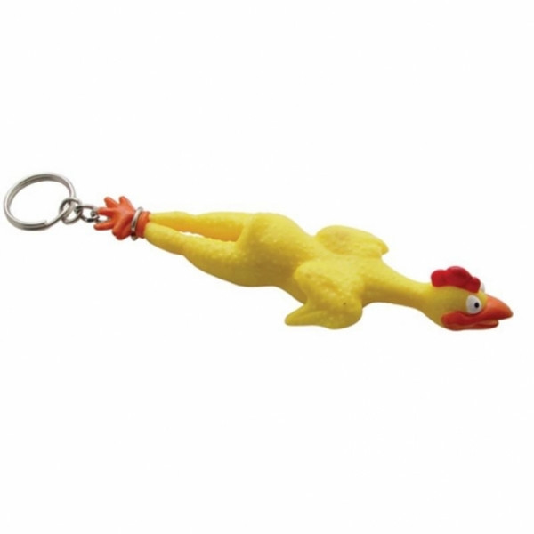 Rubber Chicken Novelty Keychain