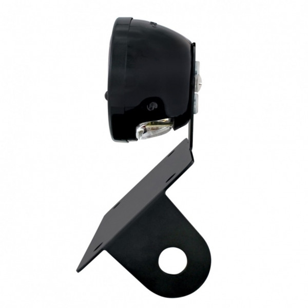 Black 1928 Ford Model A Style LED Tail Light Assembly With Horizontal Mounting Bracket