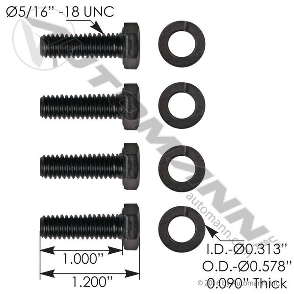 Hub Cap Hardware Kit-4 Bolt