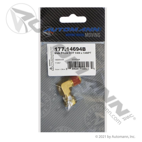 Male Elbow DOT 1/4IN x 1/4NPT
