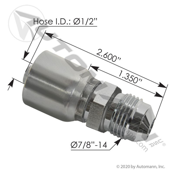 Hydraulic Hose Fitting JIC 37 Male