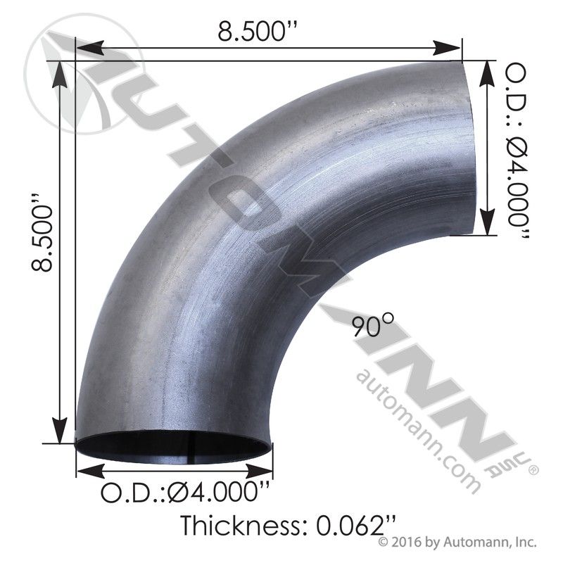 Exhaust Elbow 90 Deg 4in OD-OD