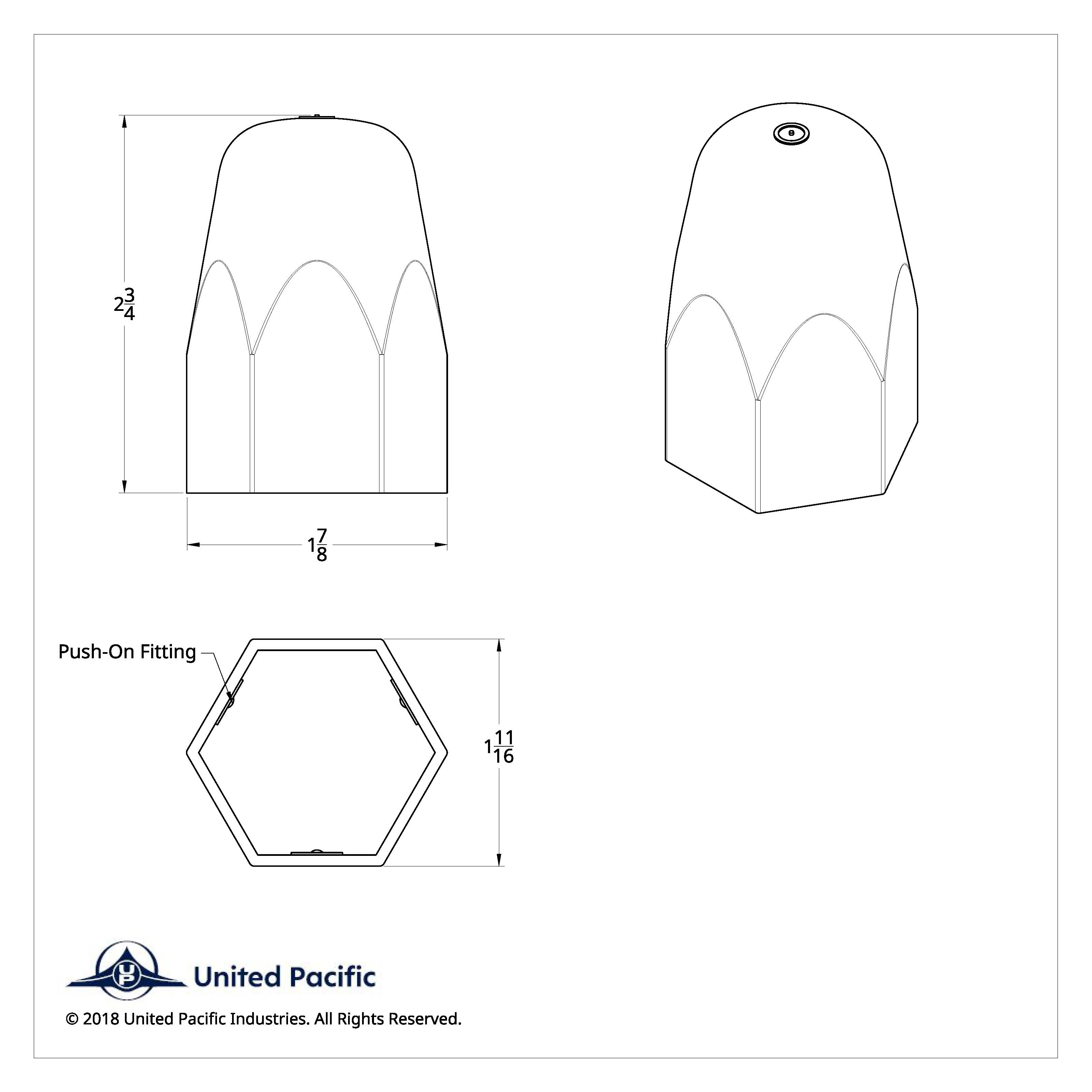 1-1/2" X 2-3/4" Chrome Plastic Tall Nut Cover - Push-On (Bulk) 1-1/2" X 2-3/4" Chrome Plastic Tall Nut Cover - Push-On (Bulk)