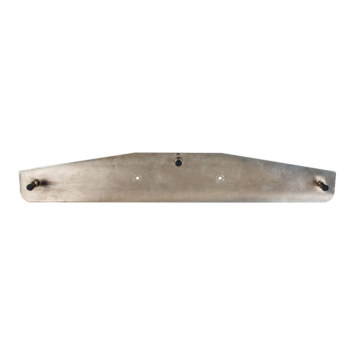 4" X 24" Chrome Bottom Mud Flap Plate With Welded Stud & Oval Emblem Cutout