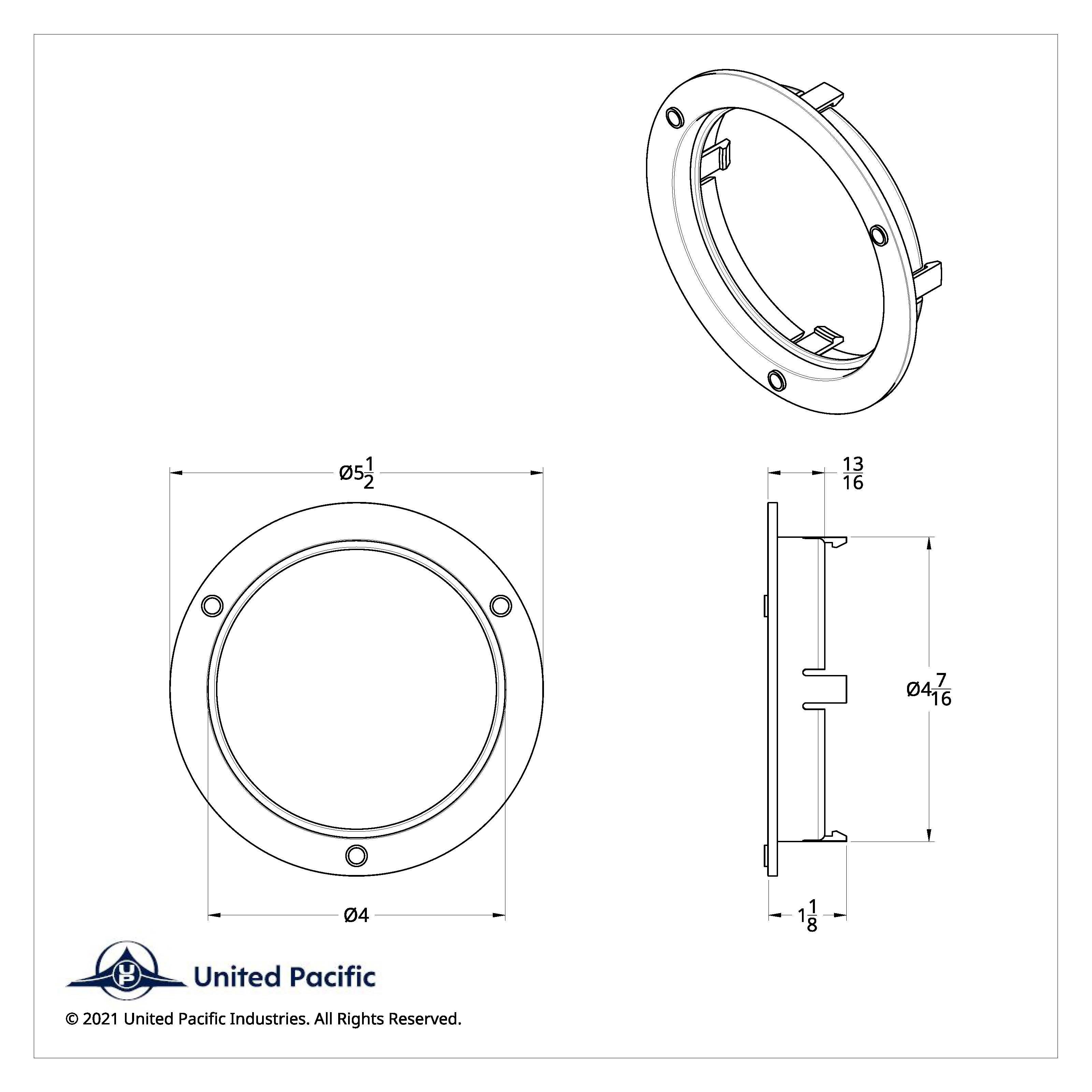 4" Chrome Mounting Bezel (Bulk)
