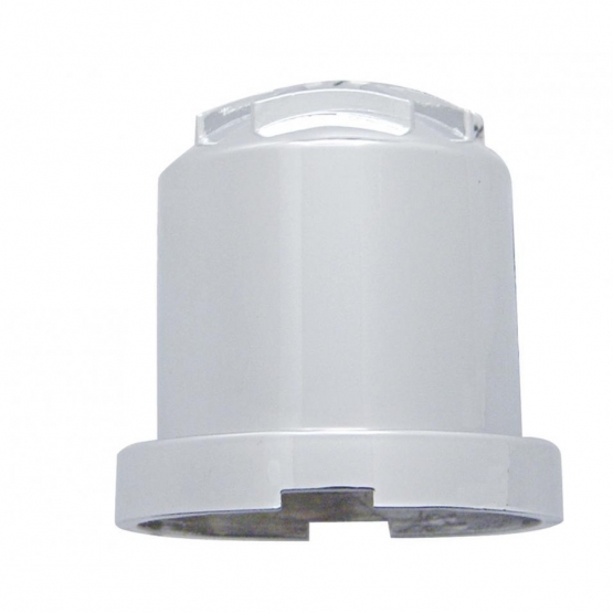 11/16" X 1-1/4" Chrome Plastic Iron Cross Nut Cover, Push-On Style (Bulk)