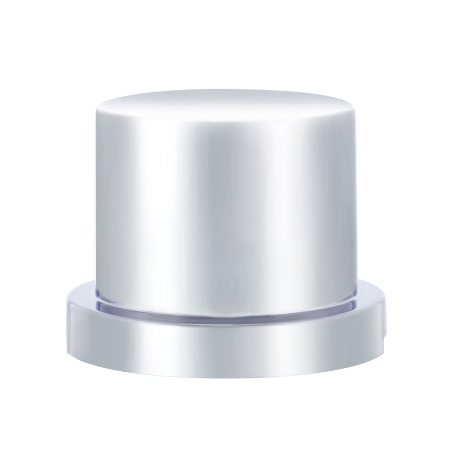 11/16" X 15/16" Chrome Plastic Flat Top Nut Covers - Push-On (10 Pack)