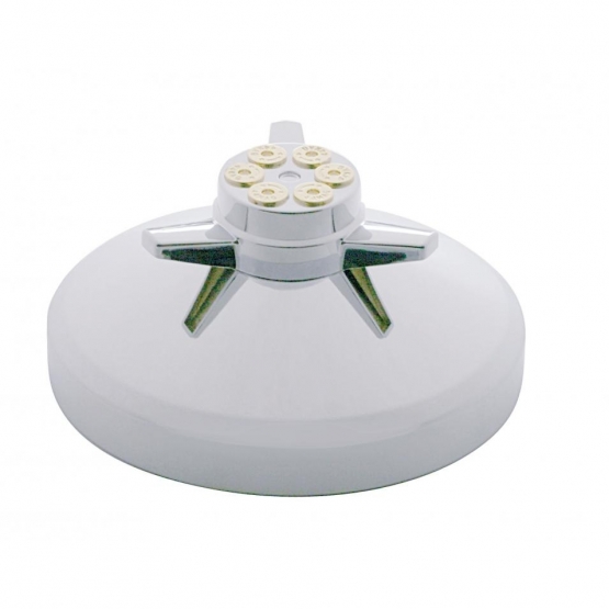 8" Stainless Rear Hub Cap With Gun Cylinder Spinner