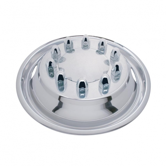 22-1/2" O.D. Stainless Front Wheel Simulator Set - 2 Vent Holes, Stud Piloted