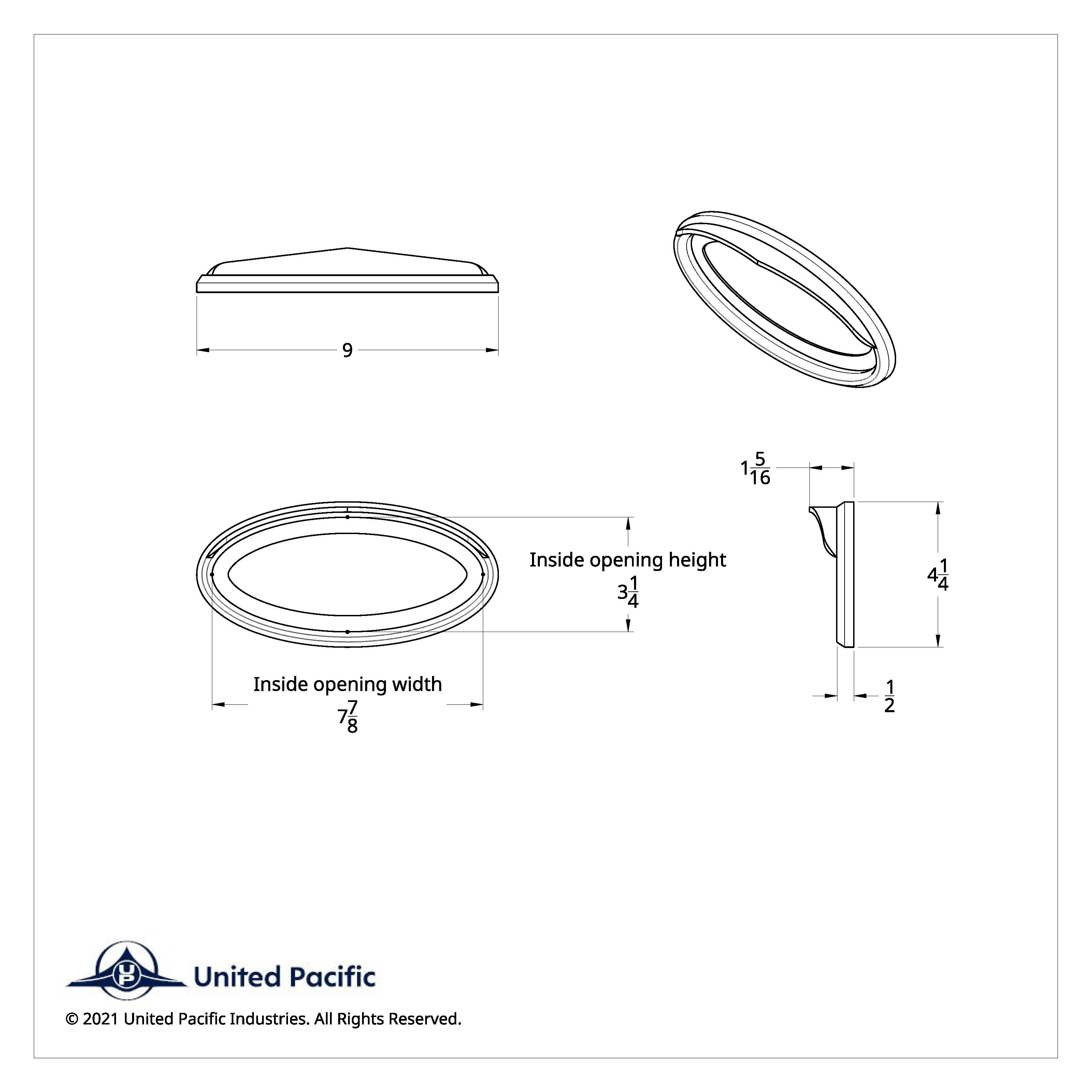 Chrome Bezel With Visor For 7-7/8" X 3-1/4" Peterbilt Emblem