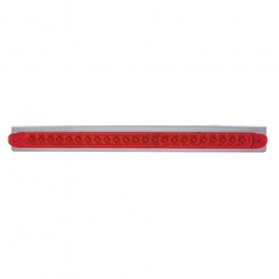 17 5/16" Stainless Reflector Light Bracket With 23 LED 17-1/4" Reflector Light Bar - Red LED/Red Lens