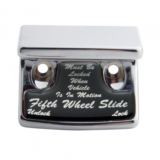 Chrome Plastic Fifth Wheel Switch Guard With Glossy Sticker For 1990-2010 Freightliner Classic-Black Sticker