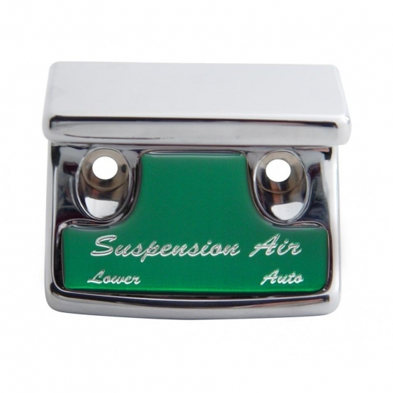 Chrome Plastic Suspension Air Switch Guard With Glossy Sticker For 1990-2010 Freightliner Classic-Green