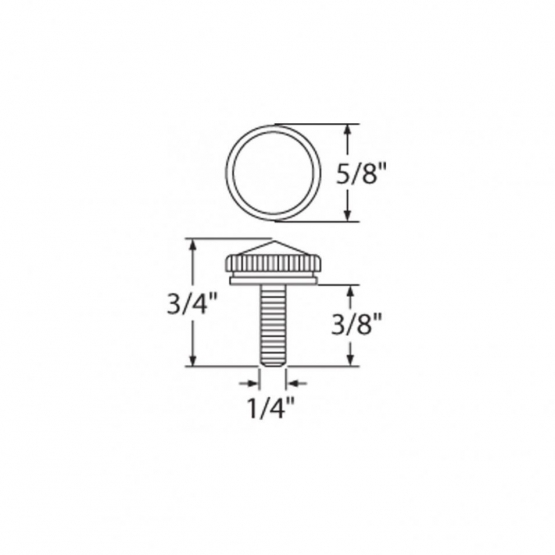 6mm Chrome C.B. Mounting Bolt - Plain (2 Pack)