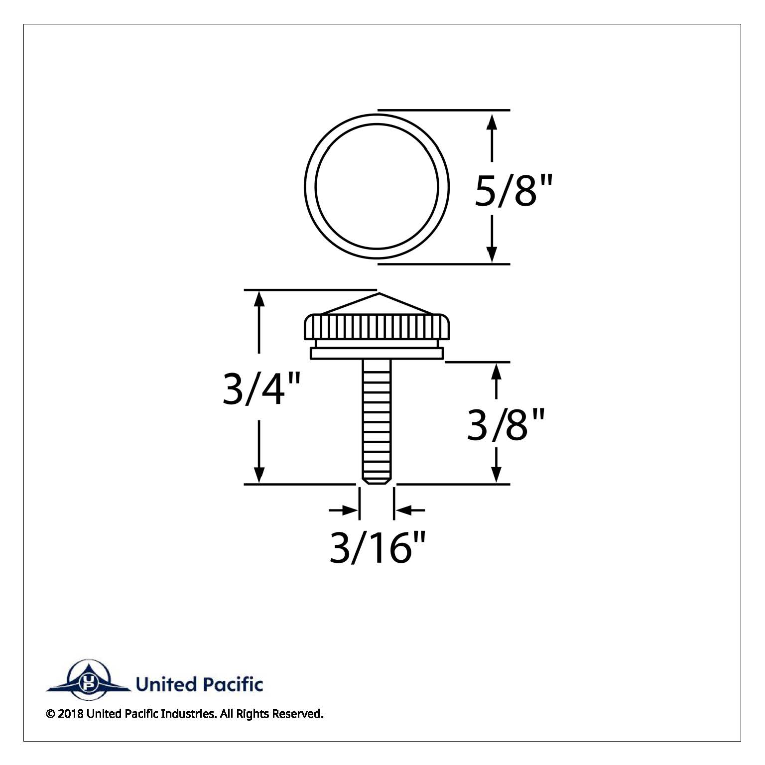 5mm C.B. Mounting Bolt With Amber Crystal (2 Pack)