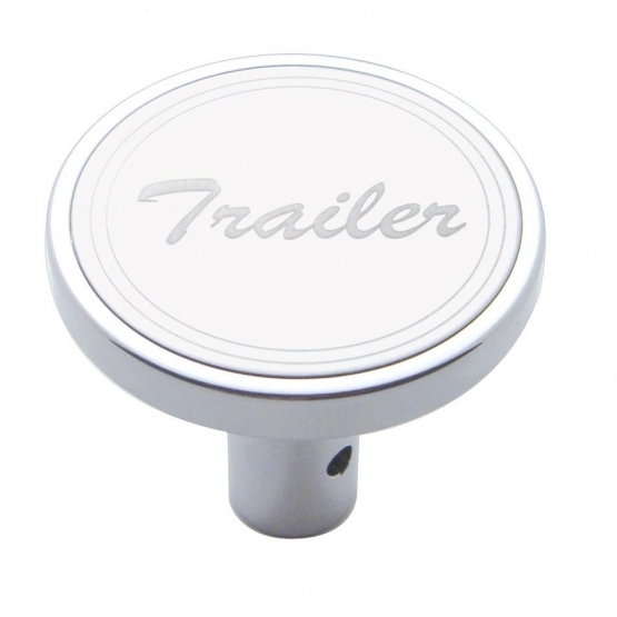 "Trailer" Long Air Valve Knob - Stainless Plaque With Cursive Script