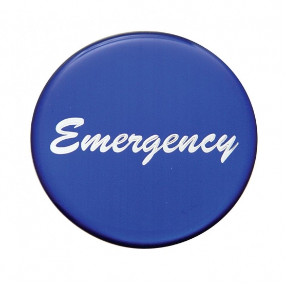 "Emergency" Glossy Air Valve Knob Sticker Only - Blue (Bulk)