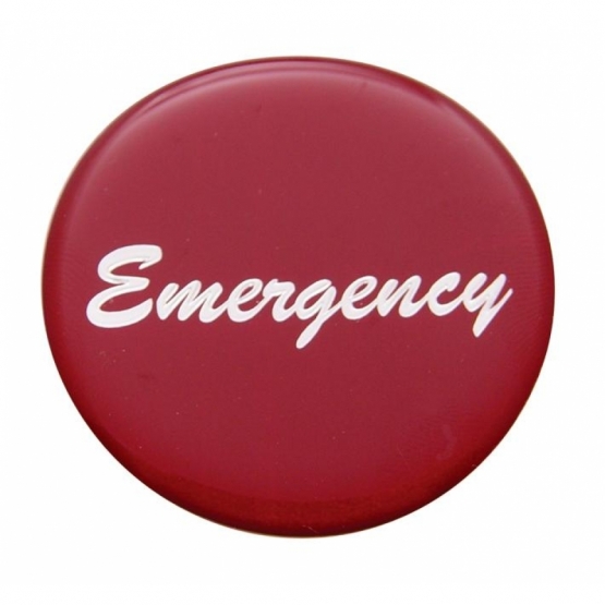 "Emergency" Glossy Air Valve Knob Sticker Only - Red