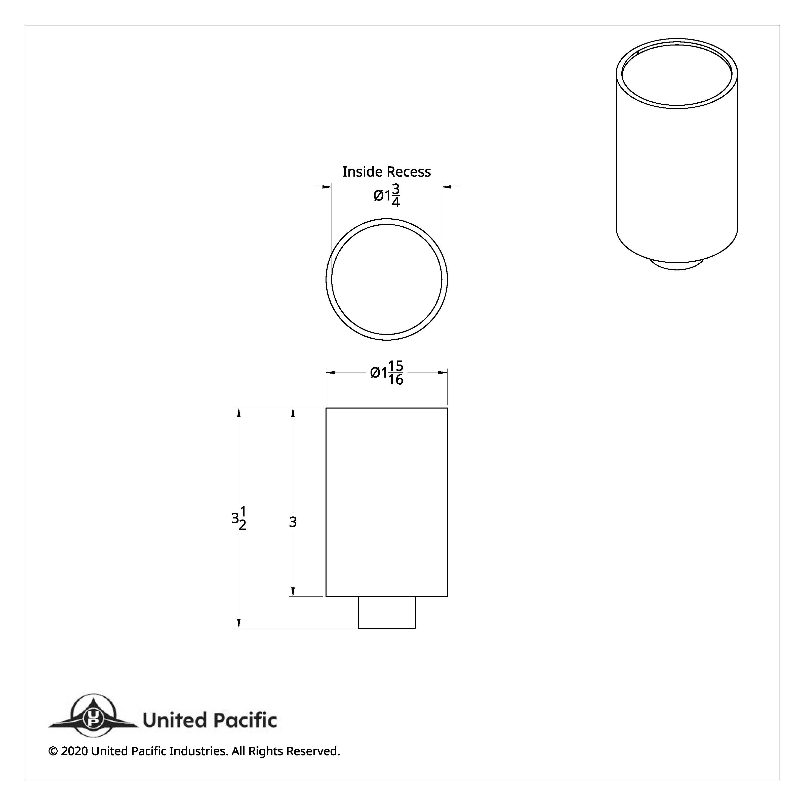 "Tractor" 3" Air Valve Knob - Silver Glossy Sticker