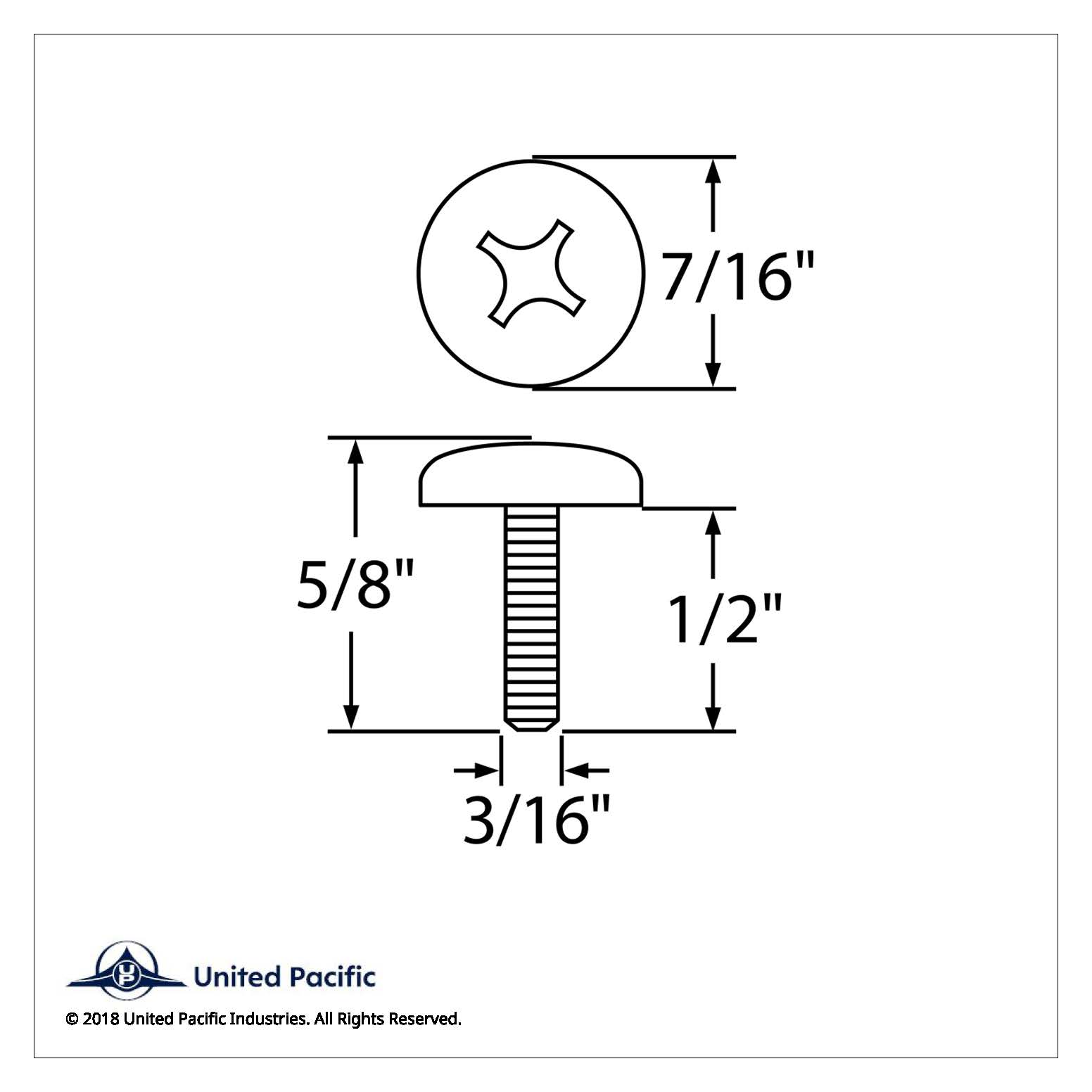 1/2" Long Peterbilt Dash Screw - OEM Style (4 Pack)