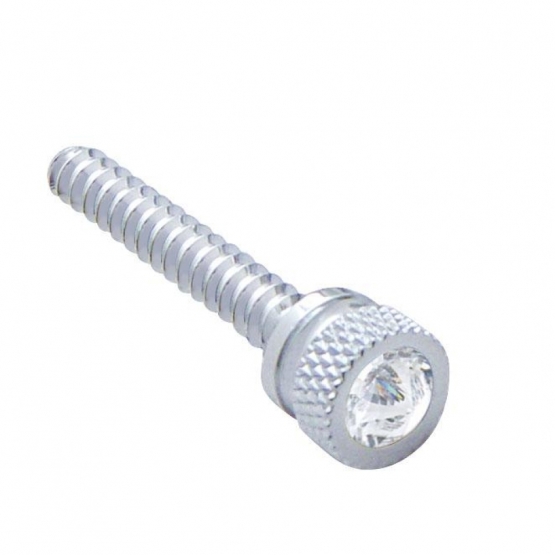Chrome Long Dash Screw With Clear Crystal For Freightliner (2 Pack)