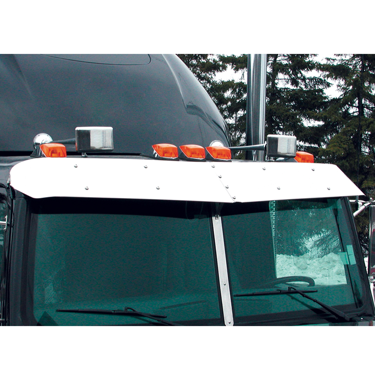 Stainless Plain Style Sunvisor For 2002-18 Western Star Constellation/4700 With OE Visor