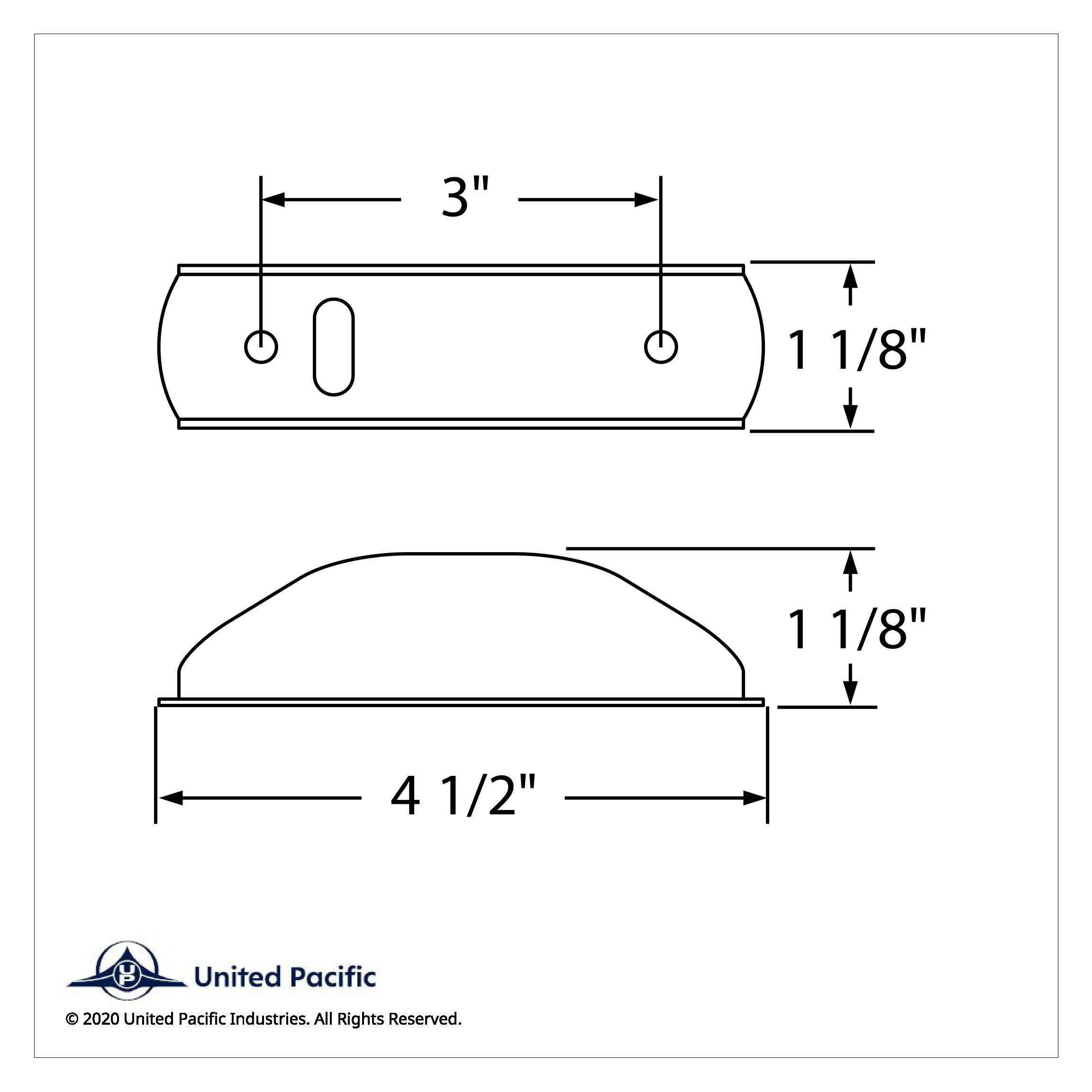 SS Rectangular Marker Lens Guard With Oval Cut Out (Bulk)