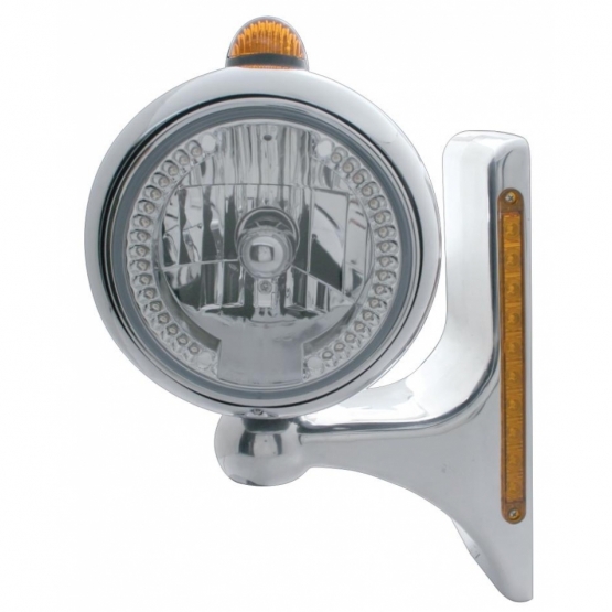 LED Headlight Bracket - 10 Amber LED/Amber Lens (Pair)