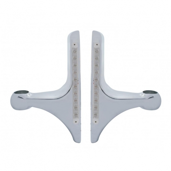 LED Headlight Bracket - 10 Amber LED/Clear Lens (Pair)