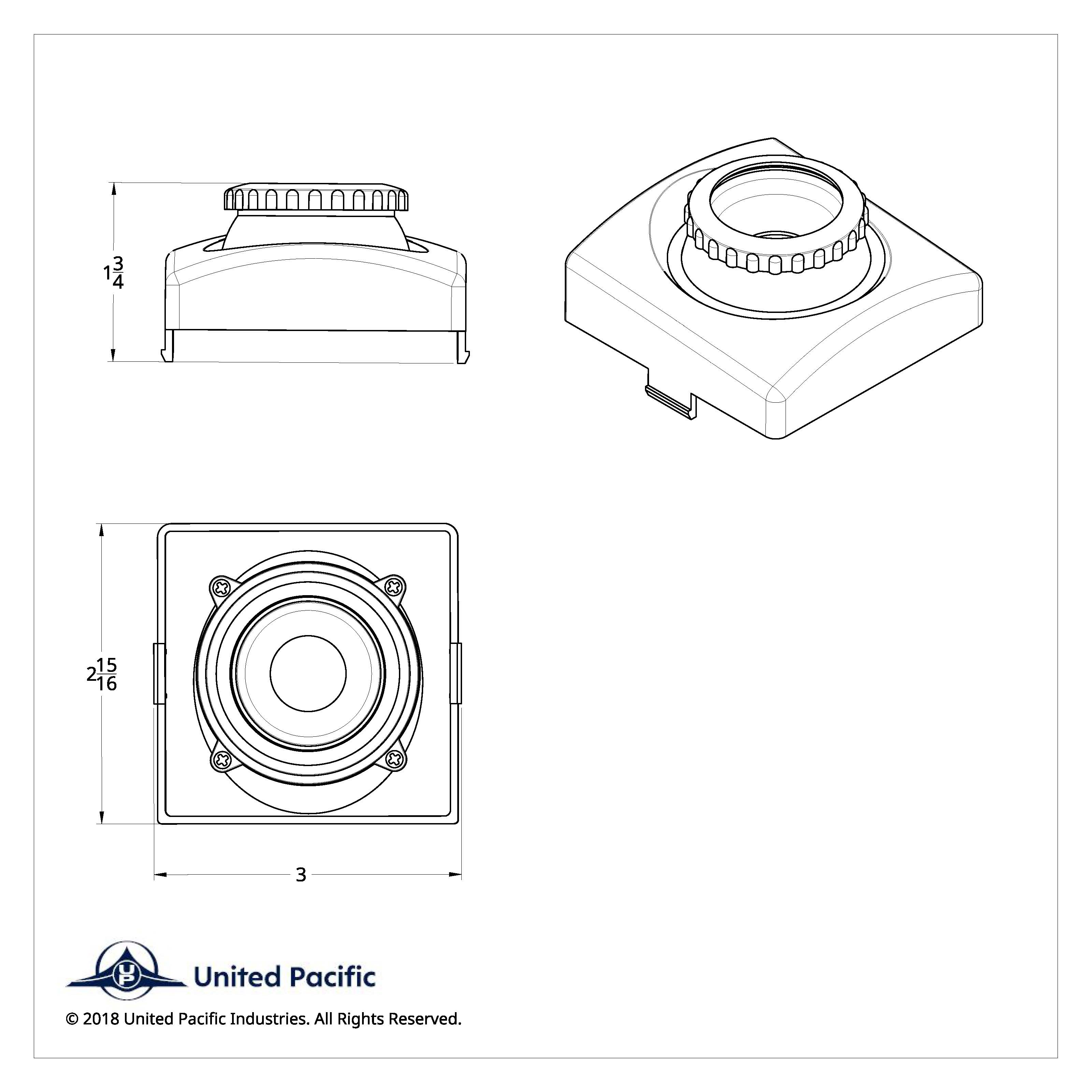 Round Swivel Dome/Map Light Base