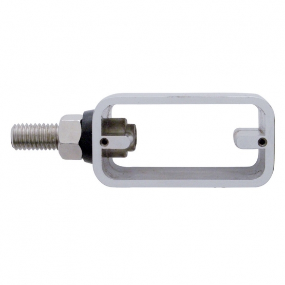 Chrome Straight Mount Double Face Light Housing - Rectangular With Single Stud Mounting (Bulk)
