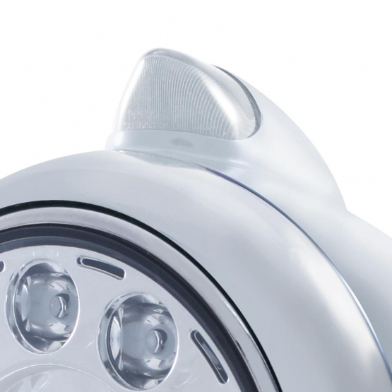 Stainless Steel Guide 682-C Headlight 11 LED Bulb & Original Style LED Signal - Clear Lens