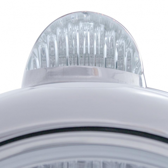 Chrome Guide 682-C Style Headlight H6024 & LED Turn Signal - Clear Lens