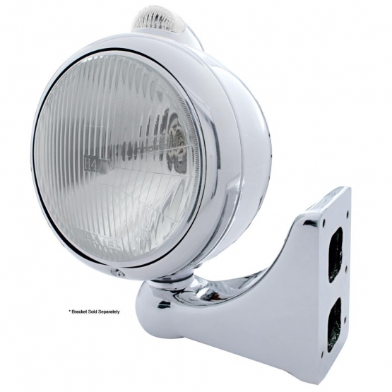 Chrome Guide 682-C Style Headlight H4 & LED Turn Signal - Clear Lens