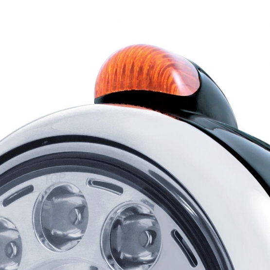 Black Guide 682-C Headlight 11 LED Bulb & Dual Mode LED Signal - Amber Lens