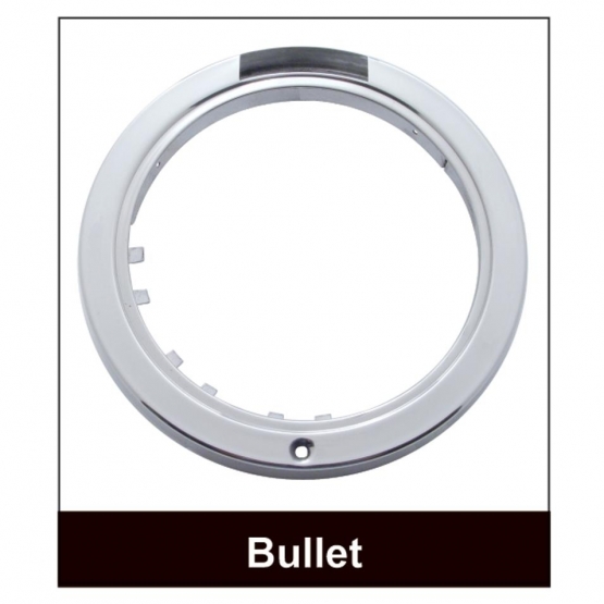 Stainless Bullet Classic Headlight 11 LED Bulb With LED Signal - Amber Lens