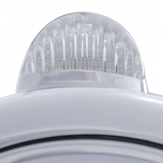 Chrome Guide 682-C Headlight H4 With 10 Amber LED & LED Signal - Clear Lens