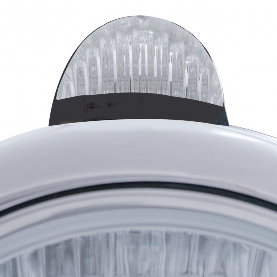 Black Guide 682-C Headlight H4 With 10 Amber LED & LED Signal - Clear Lens
