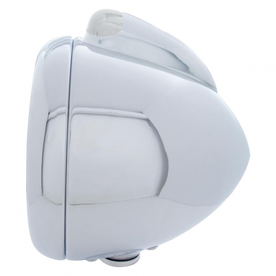 Stainless Steel Guide 682-C Headlight H4 & Dual Mode LED Signal - Clear Lens