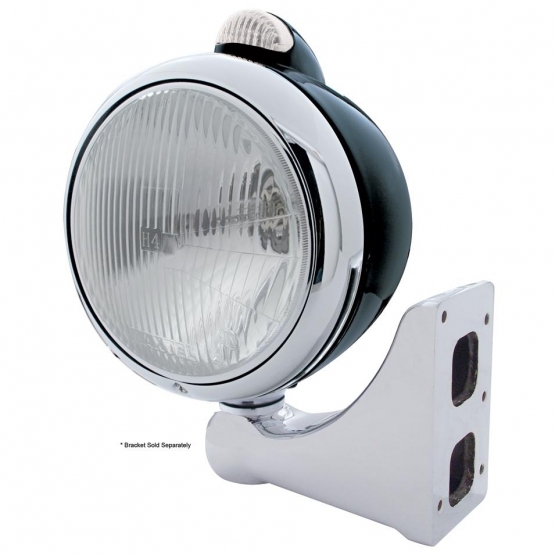 Black Guide 682-C Headlight H4 & Dual Mode LED Signal - Clear Lens