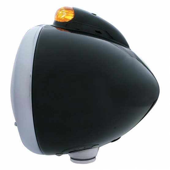 Black Guide 682-C Headlight Crystal H4 & Dual Mode LED Signal - Amber Lens