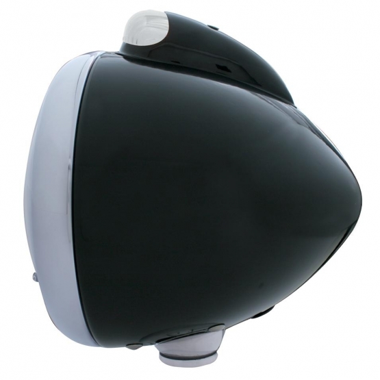 Black Guide 682-C Headlight Crystal H4 & Dual Mode LED Signal - Clear Lens
