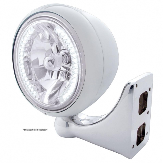 Chrome Guide 682-C Style Headlight H4 Bulb With 34 White LED
