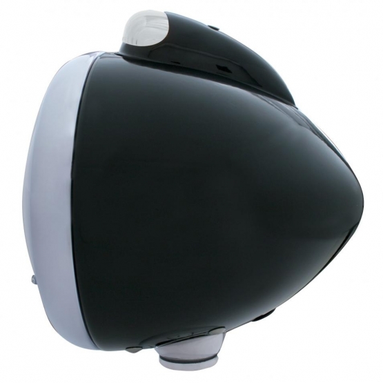 Black Guide 682-C Headlight H4 With 34 Amber LED & LED Signal - Clear Lens